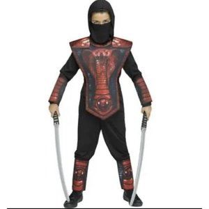 Wm21_Red Cobra Ninja Boys Costume Size M (8-10) Halloween Fun World New
